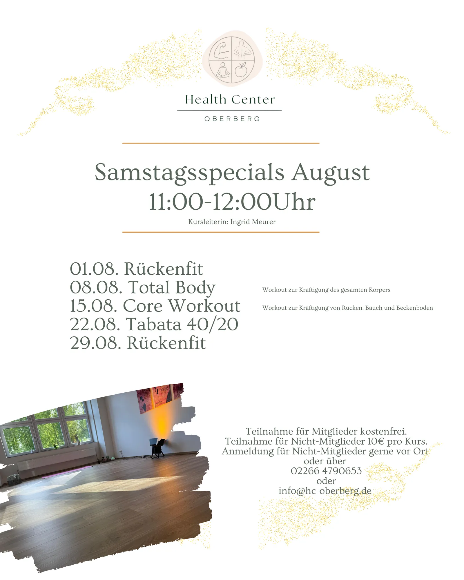 Willkommen im Health Center Oberberg Willkommen im Health Center Oberberg